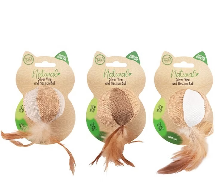 Silvervine & Hessian Ball Catnip (2pk)