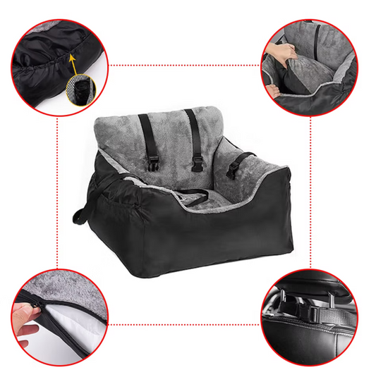 Pet Car Booster Seat for Small Dogs and Cats with Storage